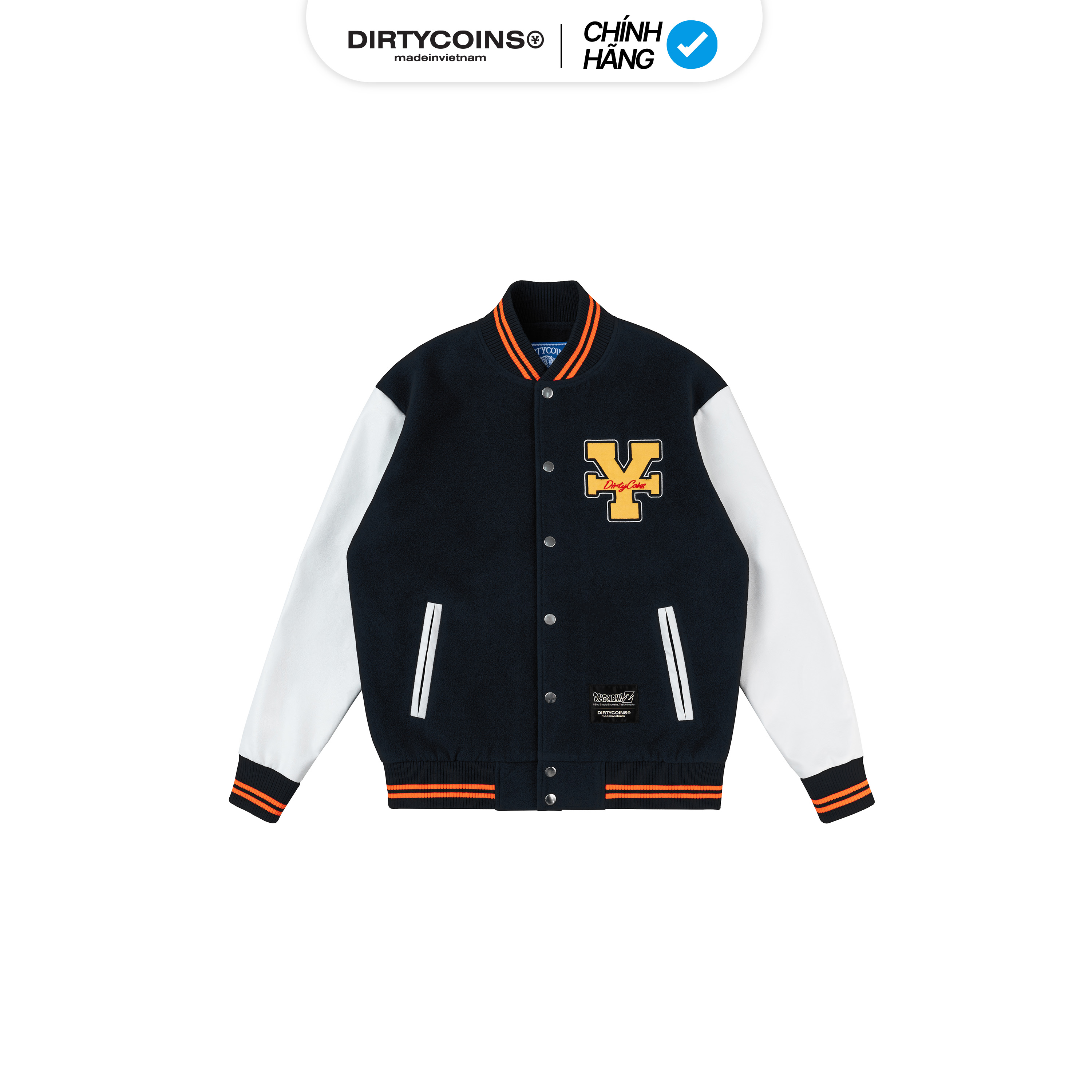 Áo Khoác DIRTY COINS | DRAGON BALL Z Logo Varsity Jacket - Black