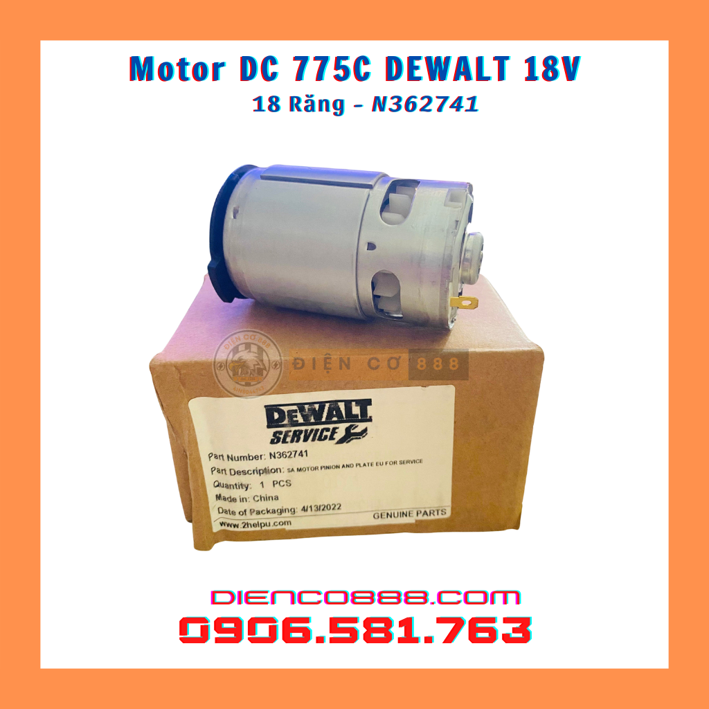 (Chính hãng) Motor khoan pin DEWALT 775 DC 18V 18 Răng (N362741)