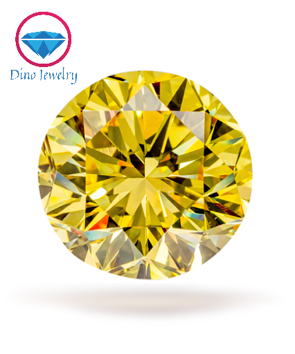 (Size 8.0 ly) Kim cương nhân tạo Moissanite màu vàng - Độ tinh khiết FL