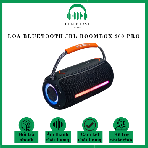 Loa Bluetooth Jbl Boombox 360 Pro - Độ Đèn Leb Bass Mạnh Công Suất 20W Pin Tới 6H - Kết Nối Nhiều Lo