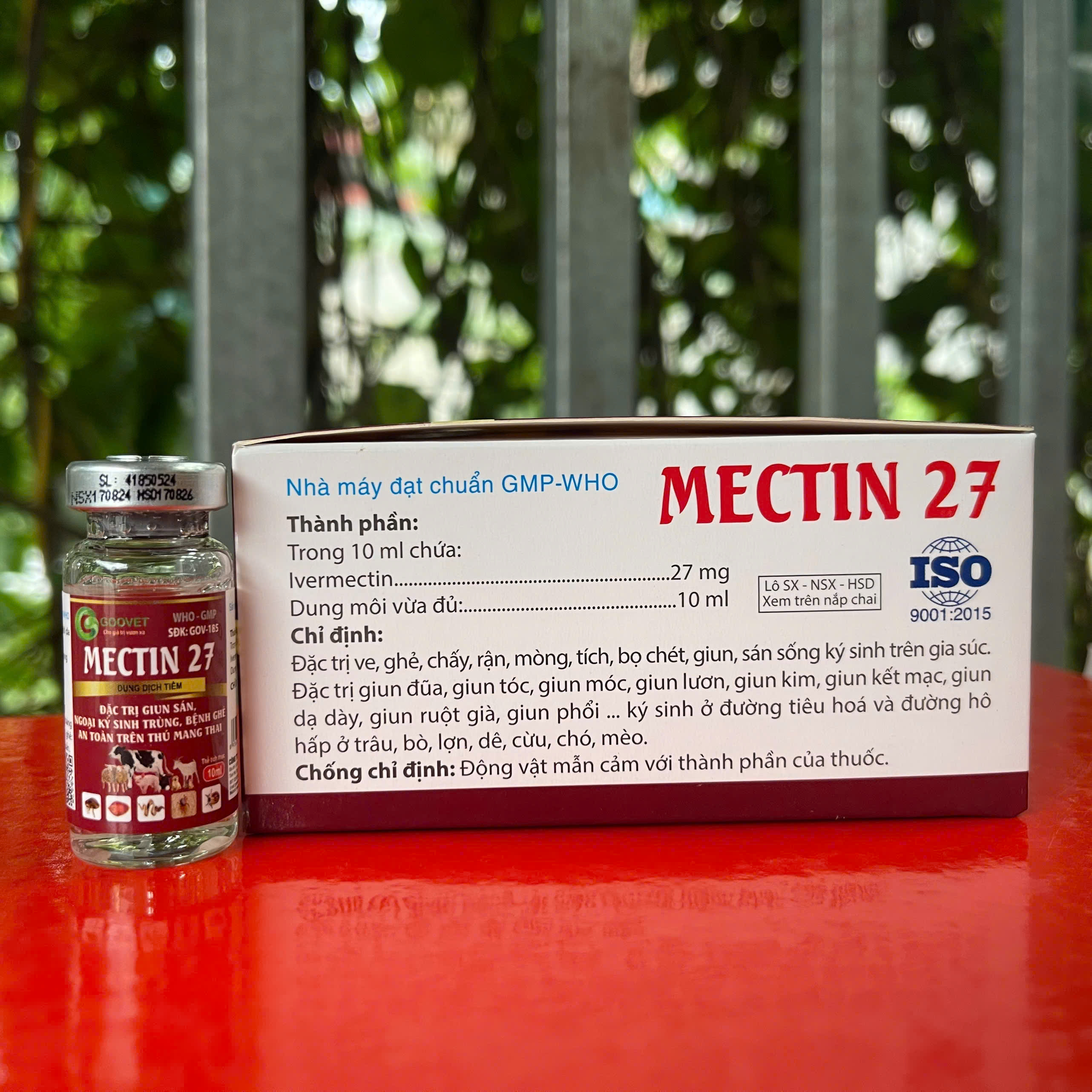 Diệt ve ghẻ MECTIN 27 Chai 10ml Goovet tẩy giun sán trên vật nuôi ngoại ký sinh trùng an toàn cho th