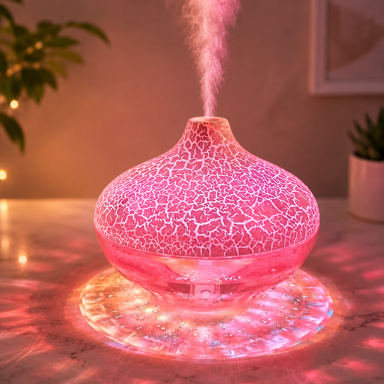 Máy Khuếch Tán Tinh Dầu RGB 300ml Phun Sương Siêu Êm Đèn Ngủ Đổi Màu Tạo Không Gian Thư Giãn Sang