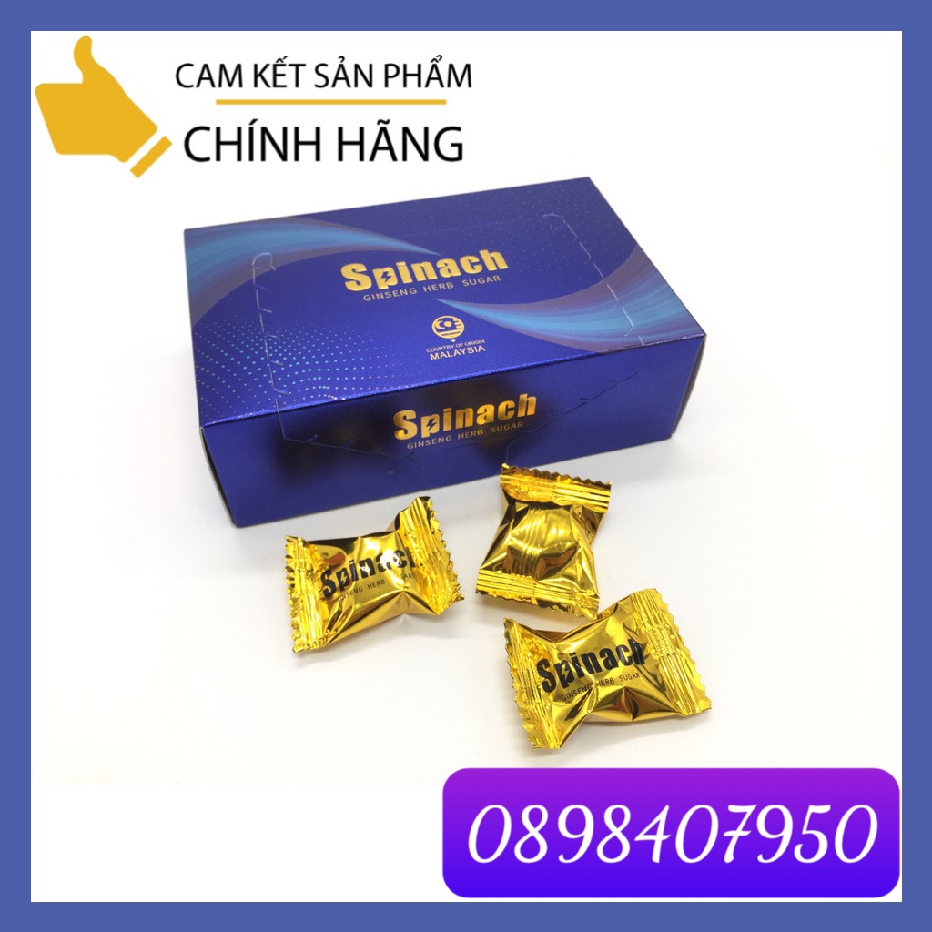 [Hcm]Hộp 5 Viên Kẹo Sâm Spinach - Mẫu Mới Nhất - Nhập Chính Hãng Từ Usa