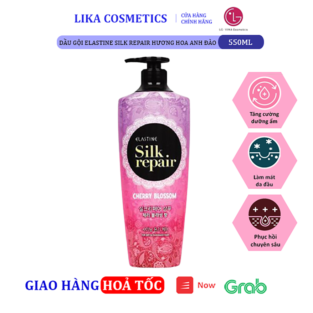 [Hcm]Dầu Gội Elastine Silk Repair Cherry Blossom 550Ml - Hươn Hoa Anh Đào