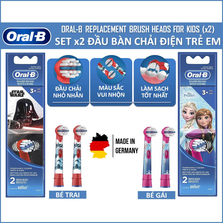 Đầu Bàn Chải Điện Oral - B Braun Cho Bé - Nhiều Nhân Vật Hoạt Hình [Made In Germany]