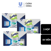 Combo 3 Hộp Viên Rửa Chén Bát Sunlight 5 In 1 Cho Máy Rửa Chén Bát (28V/Hộp) (bao bì tùy lô nhập hàng)