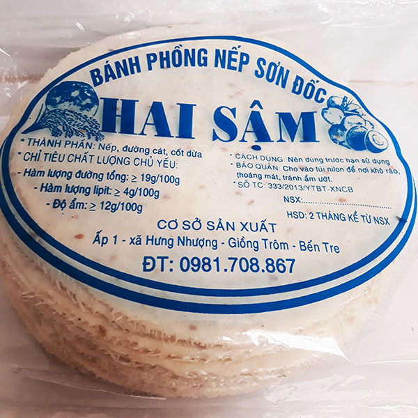 Bánh phồng nếp nước cốt dừa to và béo 50 cái chưa nướng
