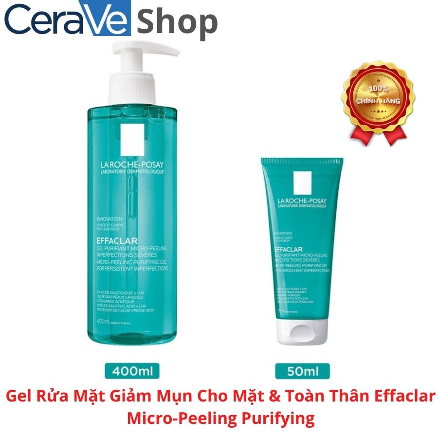 Gel Rửa Mặt Giảm Mụn Cho Mặt & Toàn Thân Effaclar Micro-Peeling Purifying Gel 50ml 400ml