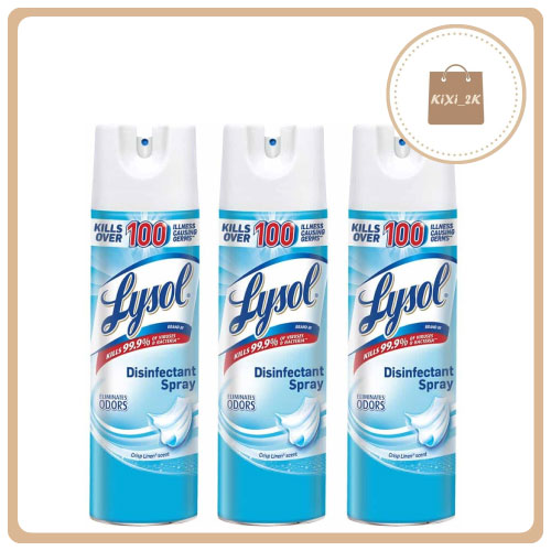 [set 3chai] Bình xịt phòng khử trùng diệt khuẩn đến 999% Lysol Disinfectant Spray Crisp Linen 538g