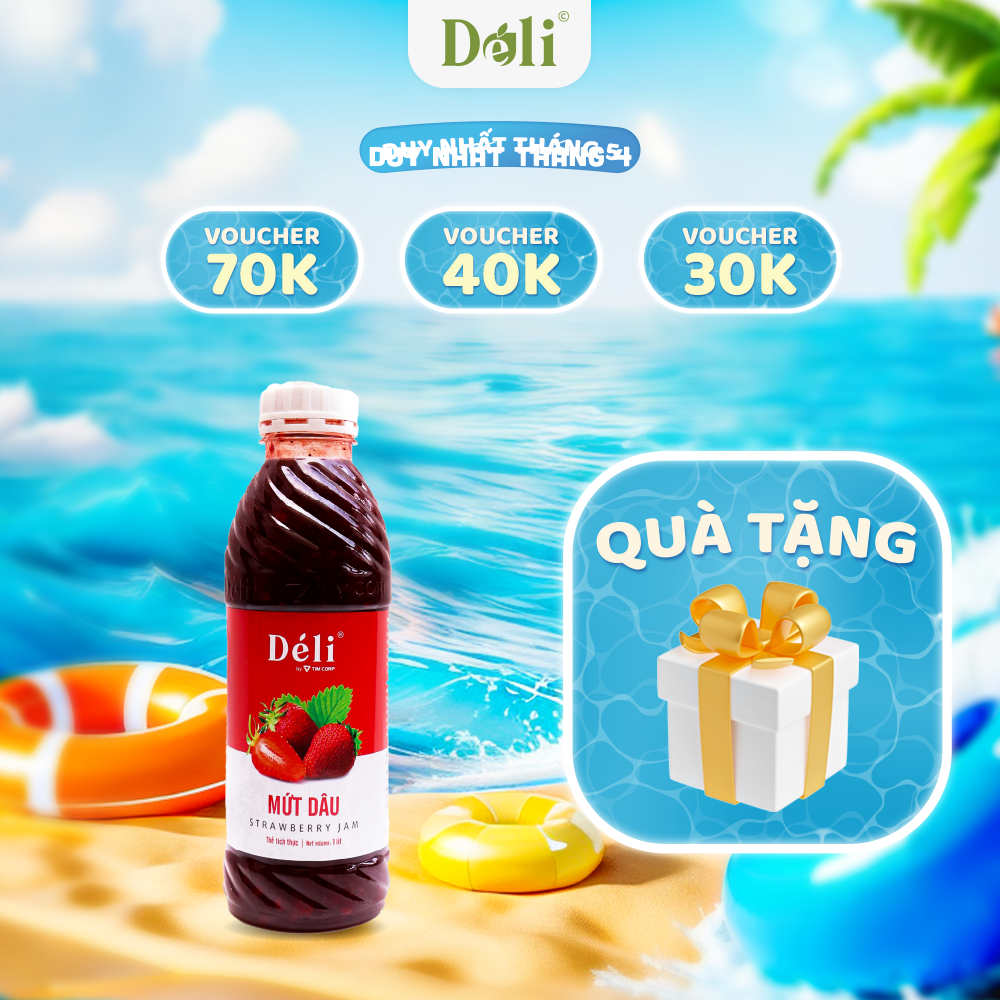 Mứt Thanh Long Déli 1L: nguyên liệu pha chế trà trái cây soda smoothie hoặc ăn trực tiếp với bánh mì