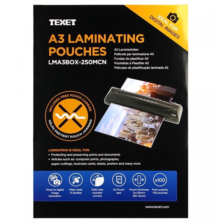 (Nguyên hộp 100 tờ) Màng ép Plastic TEXET màng ép nhựa khổ A4 - khổ A3 rất tiện lợi giúp chống nước chống ẩm mốc và lưu trữ các loại giấy khen sổ đỏ bằng tốt nghiệp hình ảnh...