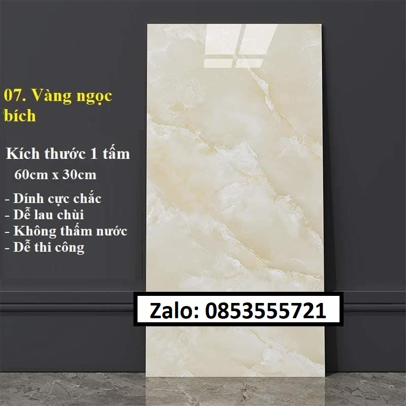 10 tấm ốp dán tường PVC vân đá có keo sẵn miếng dán tường giả nhựa đá hoa cương khổ 30-60cm