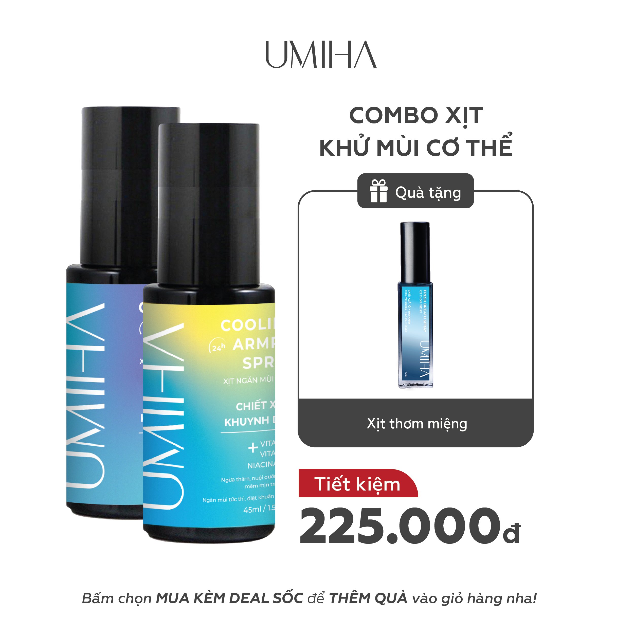 Xịt ngăn mùi hôi chân UMIHA khuynh diệp (45ml) - Khử mùi hôi chân 24h xịt ngăn mùi chân ngăn tiết mồ