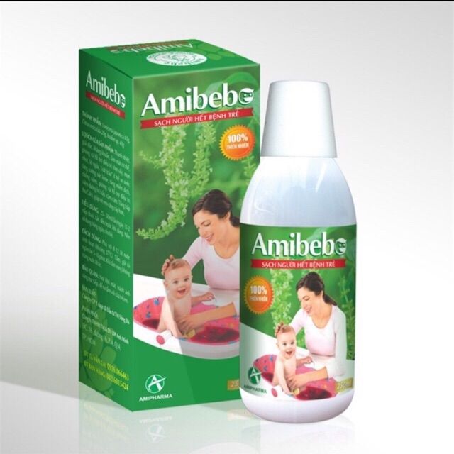 [Hcm]Amibebe Nước Tắm Người Dao Rôm Sảy Cho Bé 250Ml