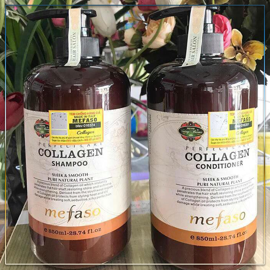 Dầu gội cặp Mefaso colagen 850ml-cặp dầu gội COLAGEN-Cặp Dầu Gội Xả Mefaso Colagen hàng siêu hót