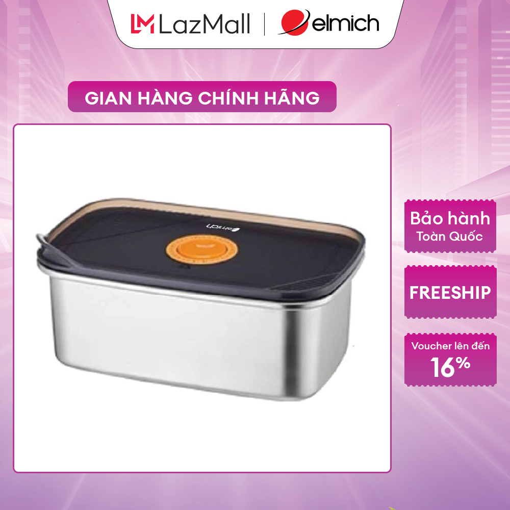 (Duy nhất ngày 15-17.03)Hộp đựng thực phẩm inox 304 Elmich EL8438 dung tích 900ml và 1100ml