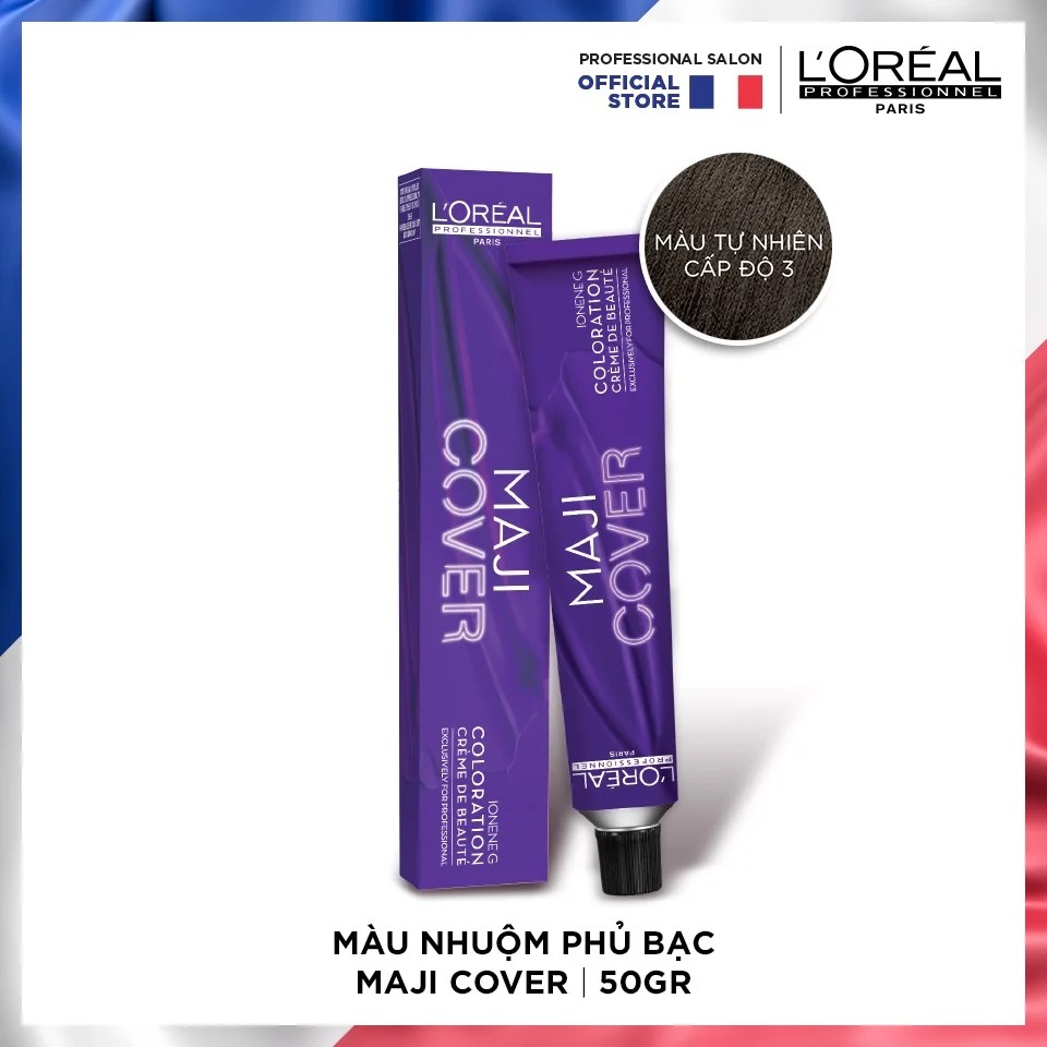 Màu Nhuộm Phủ Bạc Majicover Cc3 Dark Brown 50Ml + Oxy 120Ml + Chén Cọ Nhuộm