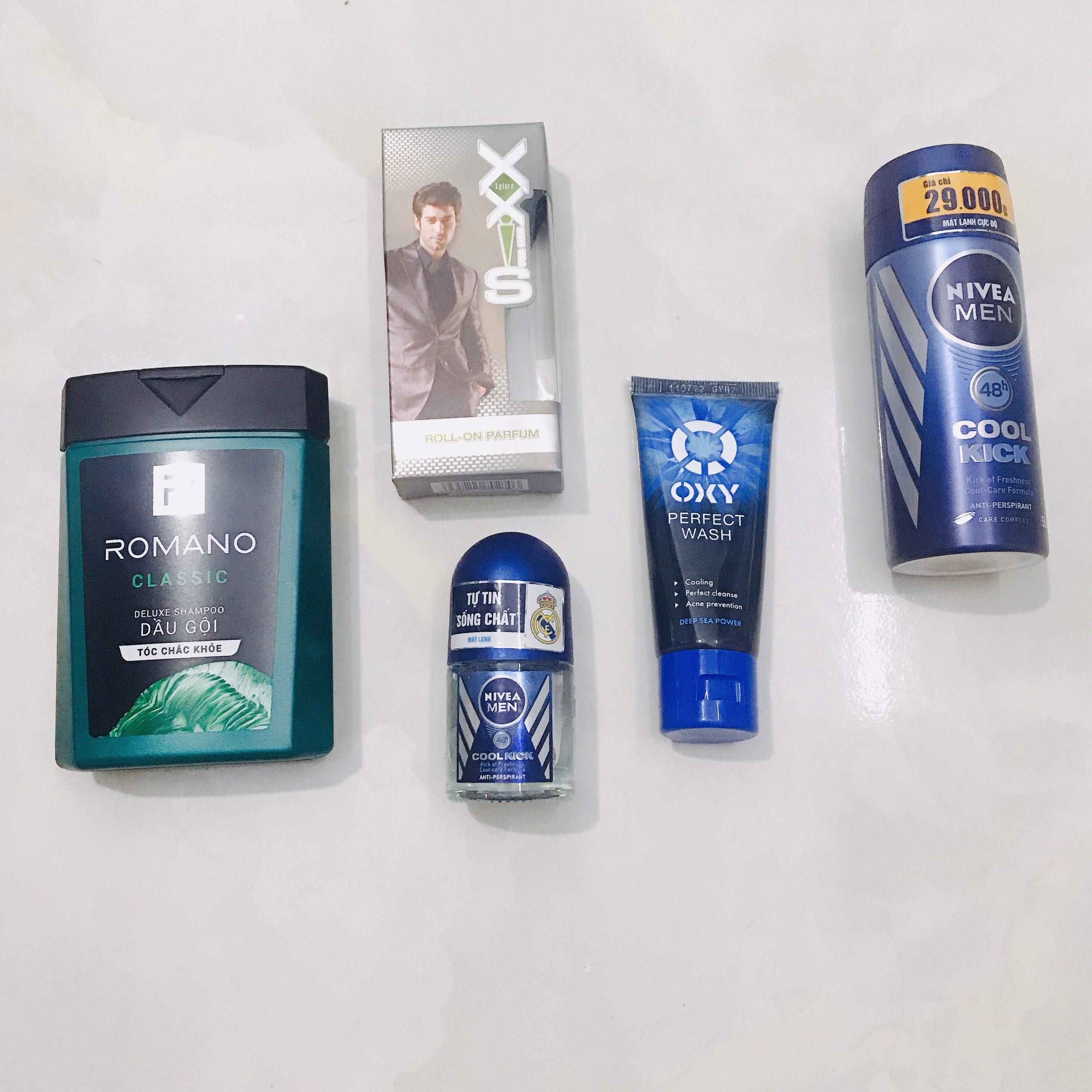 [Hcm]Combo 5 Món Bao Gồm : 1Chai Dầu Gội Romano 100G + 1Chai Xịt Khử Mùi Nivea 50Ml + 1Chai Lăn Khử Mùi Nivea 12Ml + 1Chai Sửa Rửa Mặt Oxy 25G + Tặng 1Chai Nước Hoa Xxis 12Ml