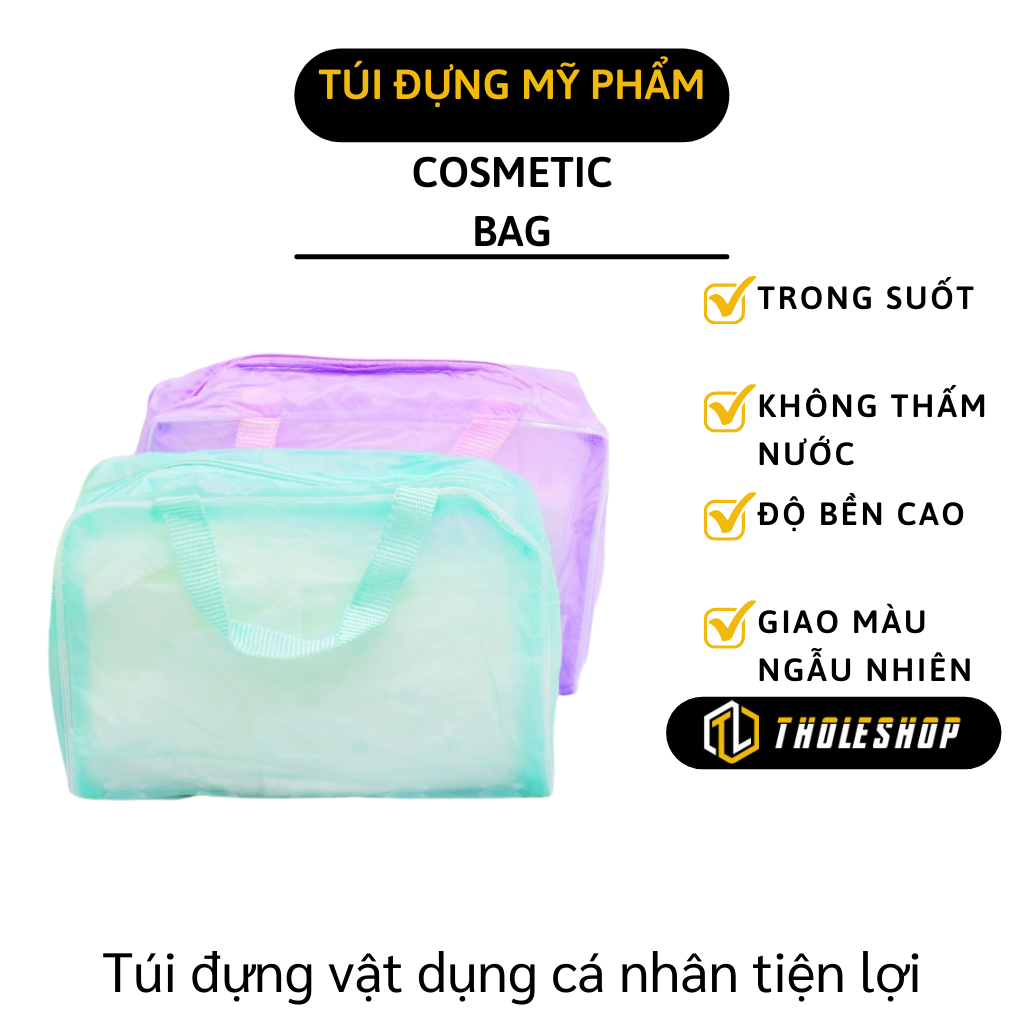 [Hcm]Túi Trong Suốt - Túi Đựng Mỹ Phẩm Trong Suốt Nhiều Màu - Giúp Đựng Mỹ Phẩm Hoặc Các Loại Vật Dụng Cá Nhân Khi Đi Du Lịch Bền Đẹp Tiện Lợi