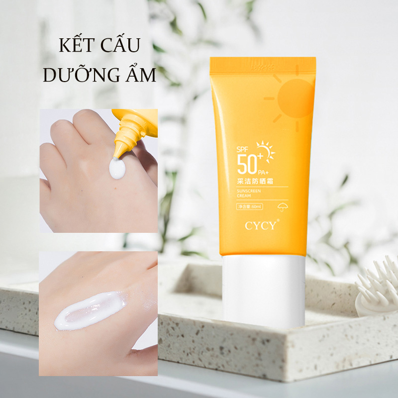 Cycy Spf50 + Kem Chống Nắng Mạnh Mẽ L&Agravem Mới V&Agrave Dưỡng Ẩm Chống Tia Cực T&Iacutem （60G）