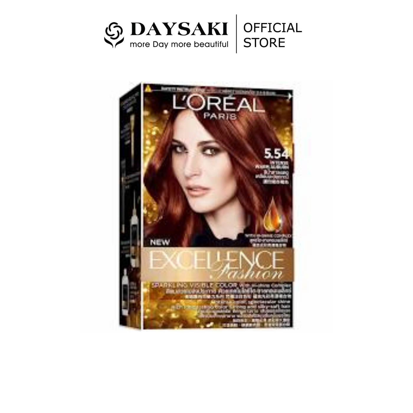 [Hcm]Loreal Kem Nhuộm Dưỡng Tóc Màu Thời Trang Excellence Fashion 172Ml - Màu 5.54 Nâu Đỏ Ánh Cam