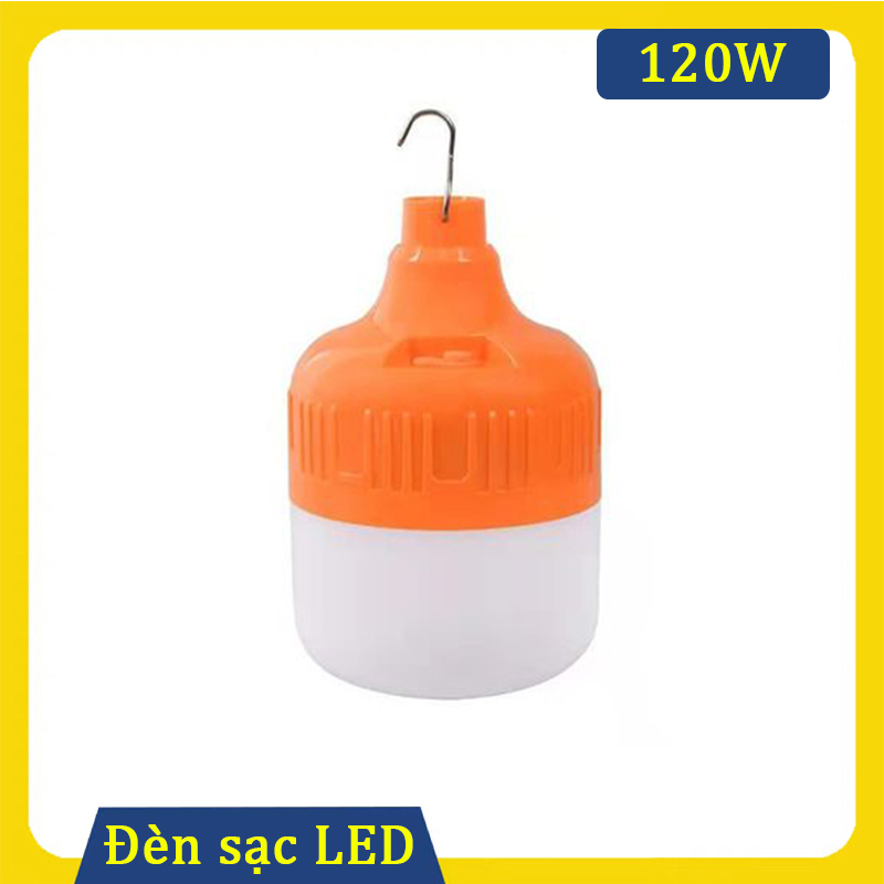 Bóng đèn LED sạc tích điện đèn led sạc pin ánh sáng trắng có móc treo Bóng đèn LED sạc tích điện 60W