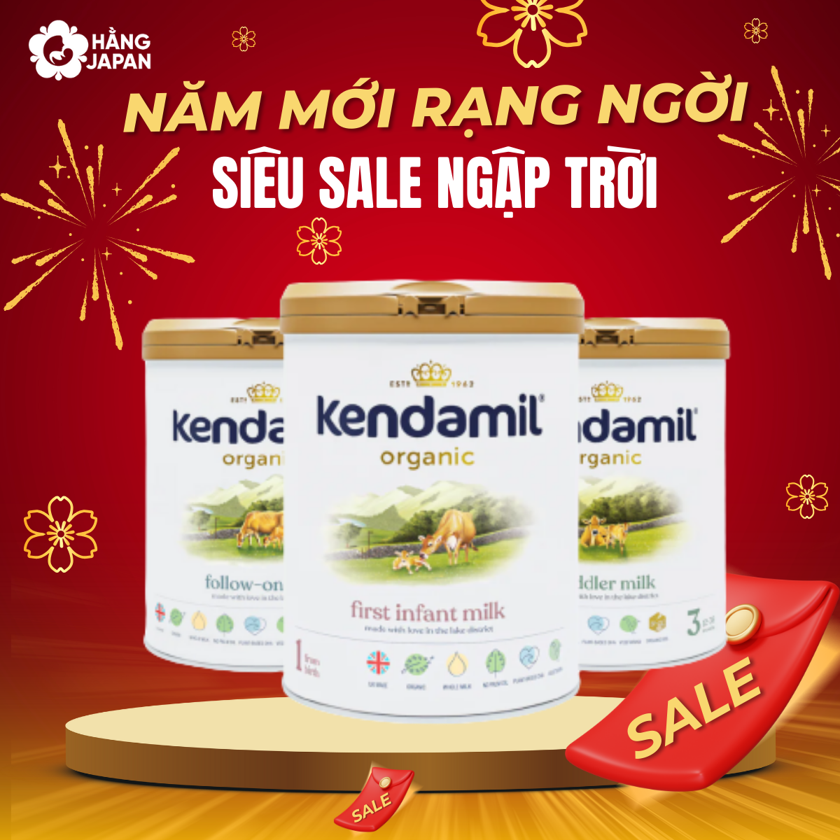 Sữa Dê Kendamil Organic đạm A2 Hộp 800g số 123 - Hàng Anh