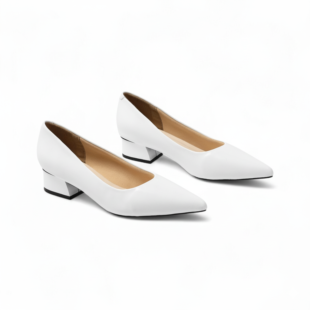 Giày Cao Gót 3cm Gót Vuông Mũi Nhọn Pixie X546