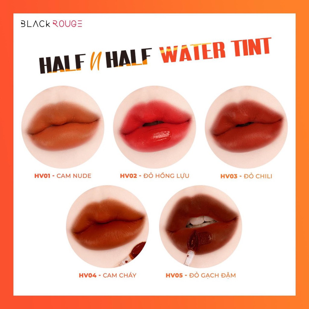 Son Kem Lì Mịn Mượt Nhẹ Môi Black Rouge Half & Half Water Velvet 2021