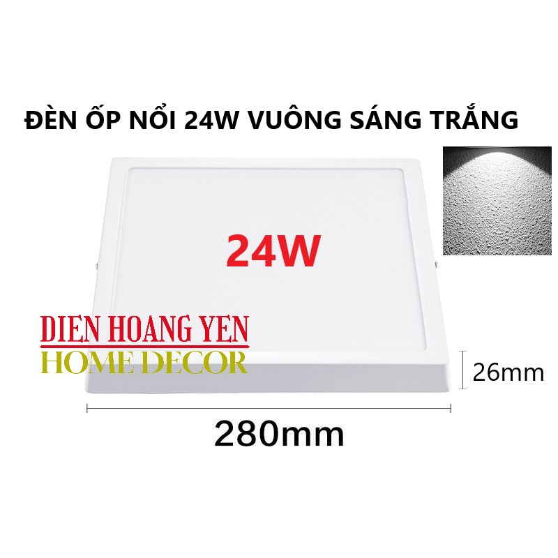 Đèn ốp trần LED gắn nổi 12W 18w 24w vuông tròn