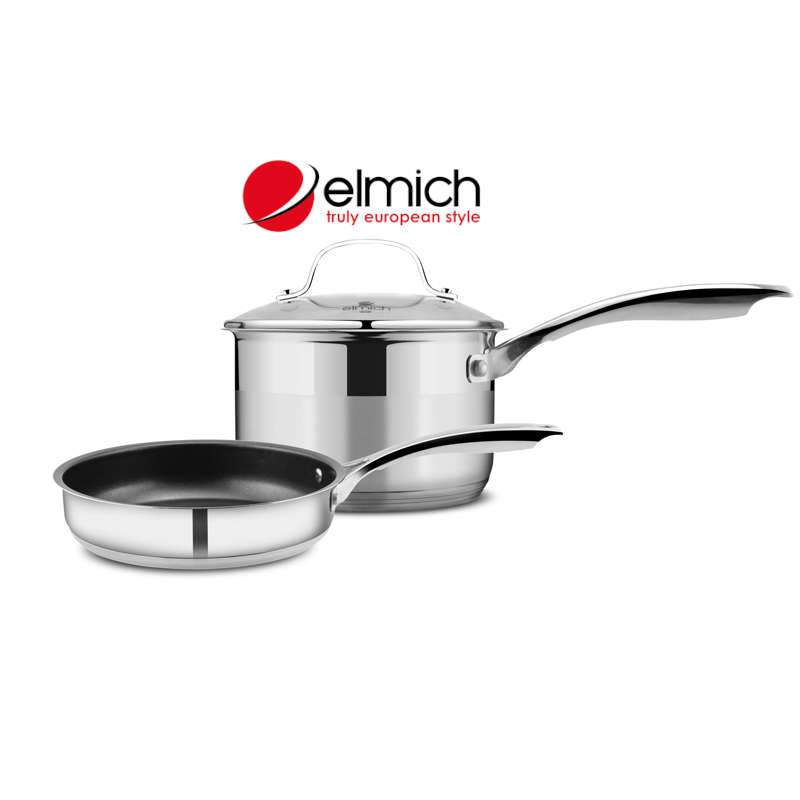 Bộ nồi quánh và chảo chống dính Inox 5 đáy Elmich Baby EL3795 size 16cm