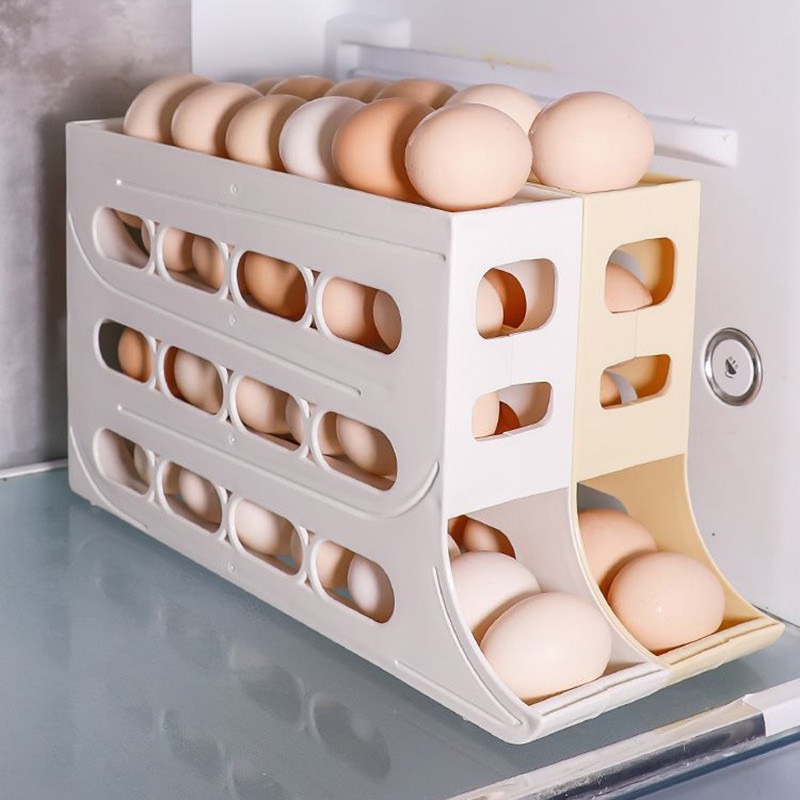 Khay Đựng Trứng 4 Tầng Lăn Tự Động - Khay Nhựa Đựng Trứng Tủ Lạnh khay nhựa đựng trứng khay đựng trứ