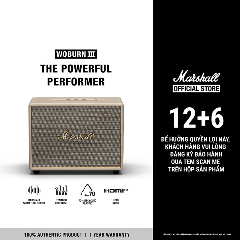 Loa Marshall Bluetooth WOBURN III Homeline - Bảo Hành Chính Hãng 1 Đổi 1 trong 1 Năm