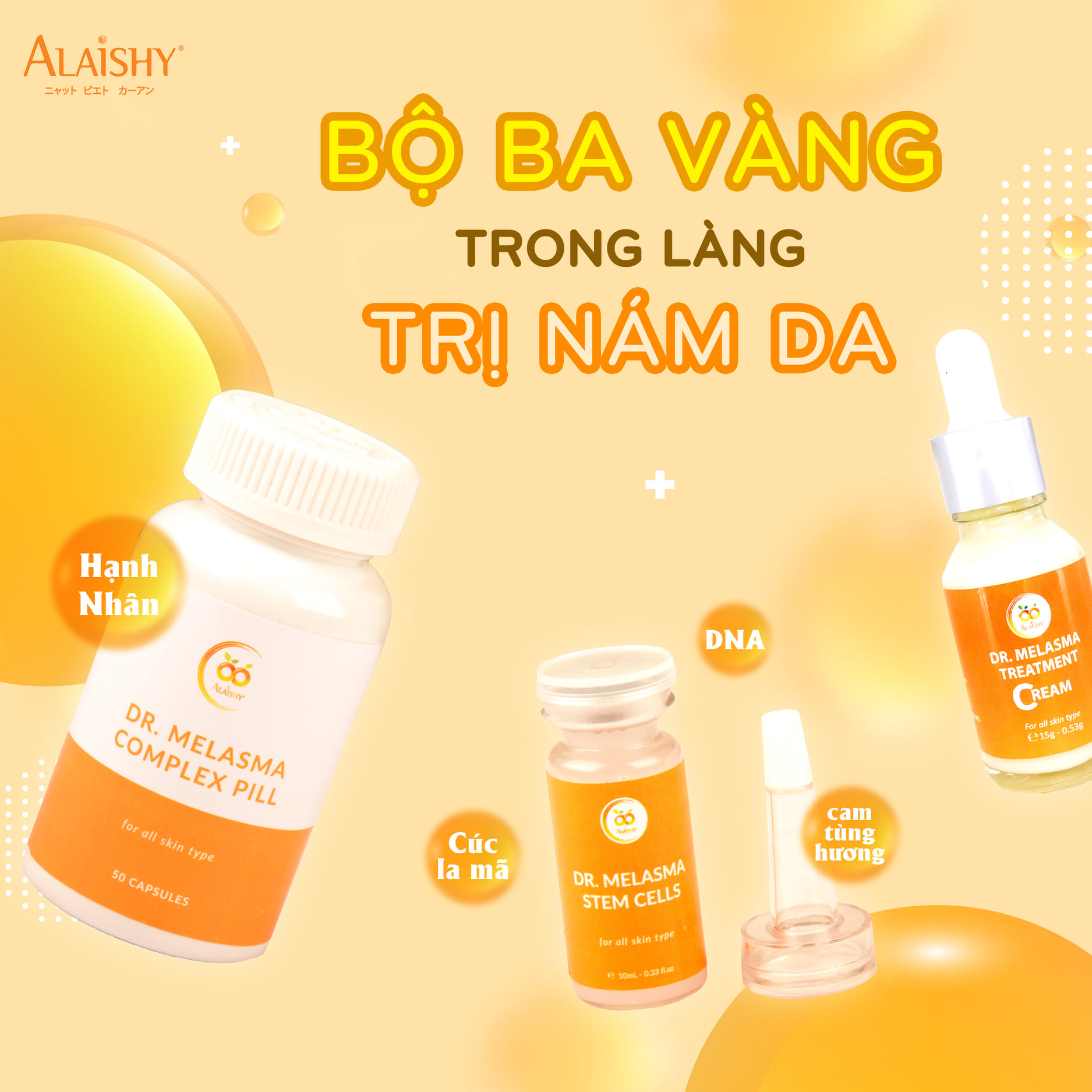 [Hcm]Combo Nám Chuyên Sâu Cao Cấp Alaishy Sạch Nám Sau 30 Ngày