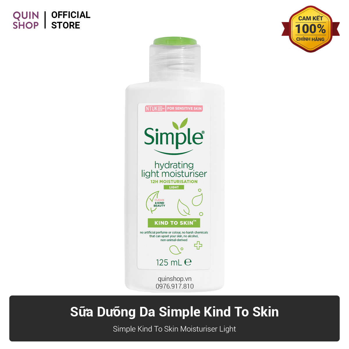 Sữa Dưỡng Da Simple Kind To Skin Moisturiser Light