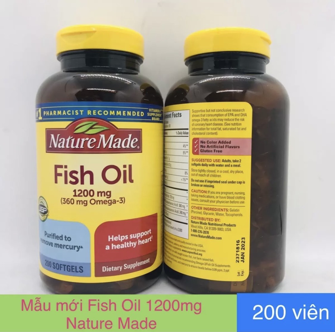 Dầu Cá Fish Oil Omega 3 1200mg Nature Made