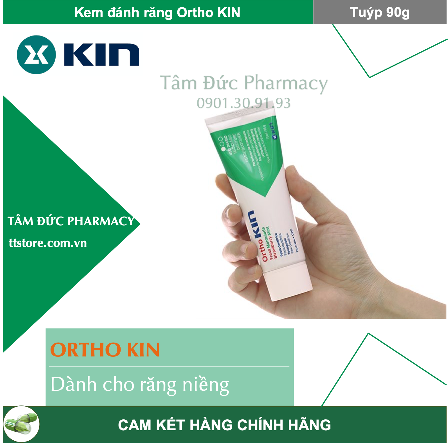 [Hcm]Kem Đánh Răng Orthokin [Kin Ortho] - Chuyên Biệt Cho Răng Niềng Chỉnh Nha Ortho Kin