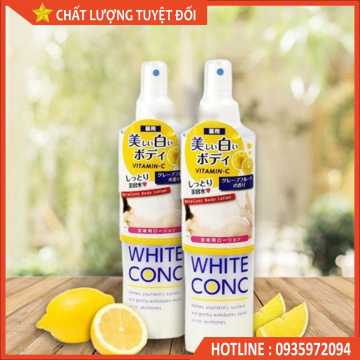 XỊT DƯỠNG THỂ TRẮNG DA WHITE CONC BODY LOTION NHẬT BẢN 245ML