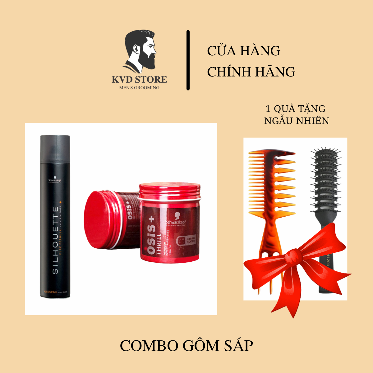 [Tặng Lược] Combo Gôm Sáp Vuốt Tóc Silhouette Và Osis