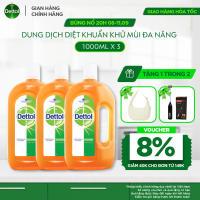 Combo 3 Chai Dung Dịch Diệt Khuẩn Khử Mùi Đa Năng Dettol chai 1L