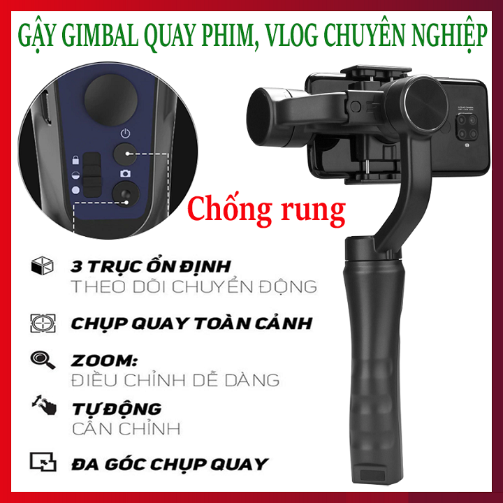 [Bảo Hành 1 Đổi 1] Gimbal điện thoại quay phim chống rung Aochuan Smart S1 Gậy quay video chống rung