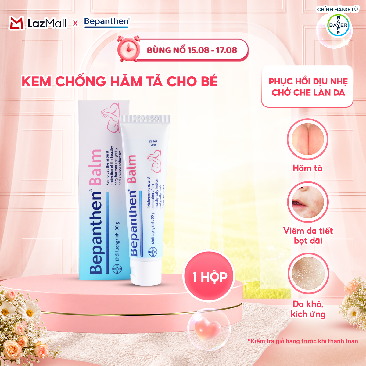 Kem Chống Hăm Bepanthen Balm Dạng Kem Mỡ Tuýp 30G