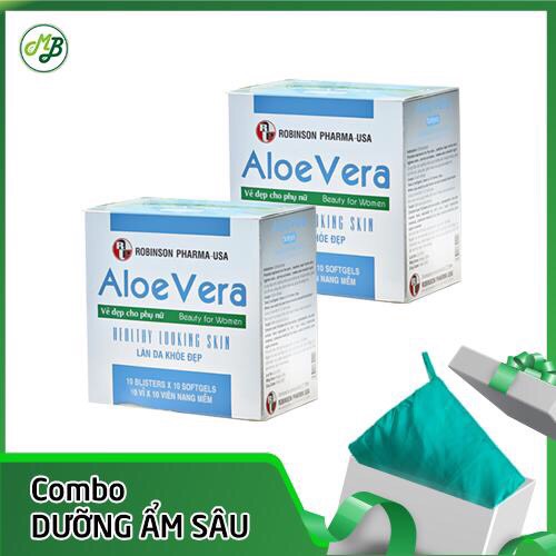 [HCM]COMBO 2 HỘP ALOE VERA sữa ong chúađẹp da -Hộp 100 viên TẶNG 1 ÁO MƯA DÙ CAO CẤP