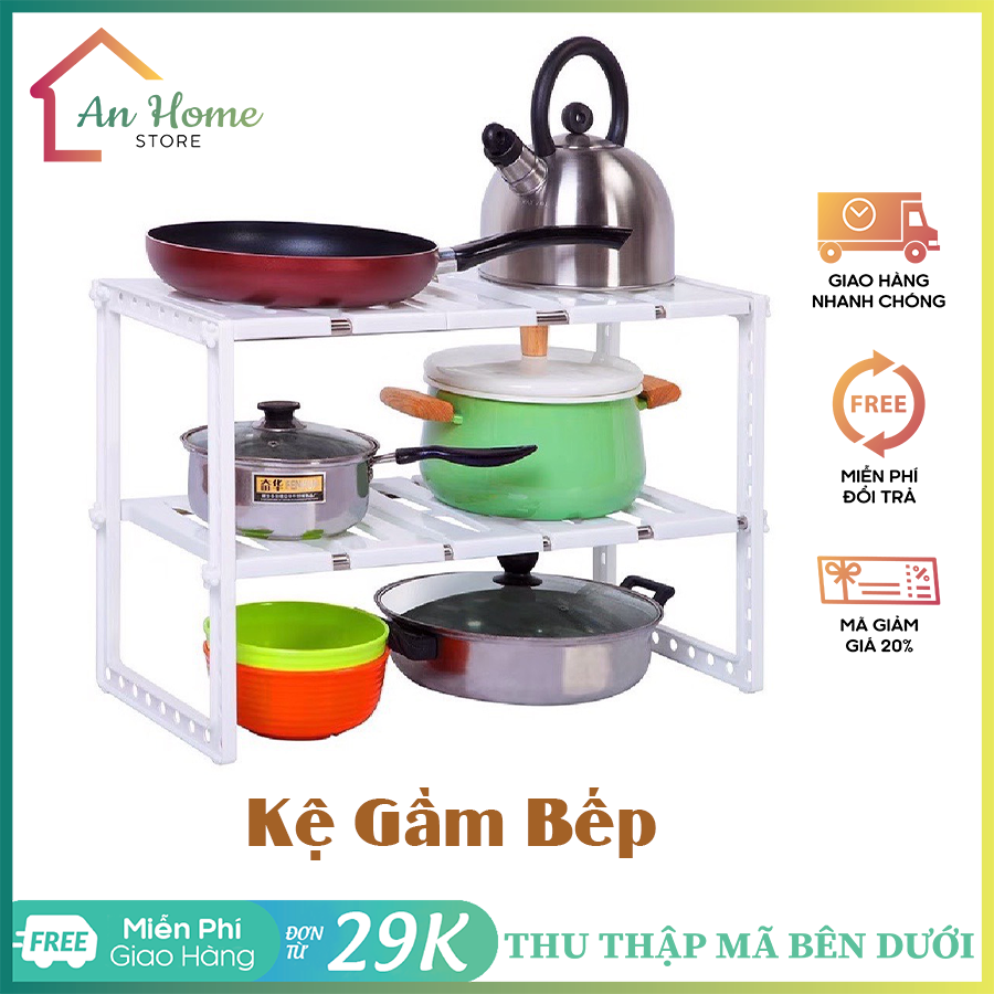 Kệ Gầm Bếp 2 Tầng ANHOME Đa Năng Kệ Để Xoong Nồi Kệ Gầm Bồn Rửa Tối Ưu Không Gian Gầm Bếp