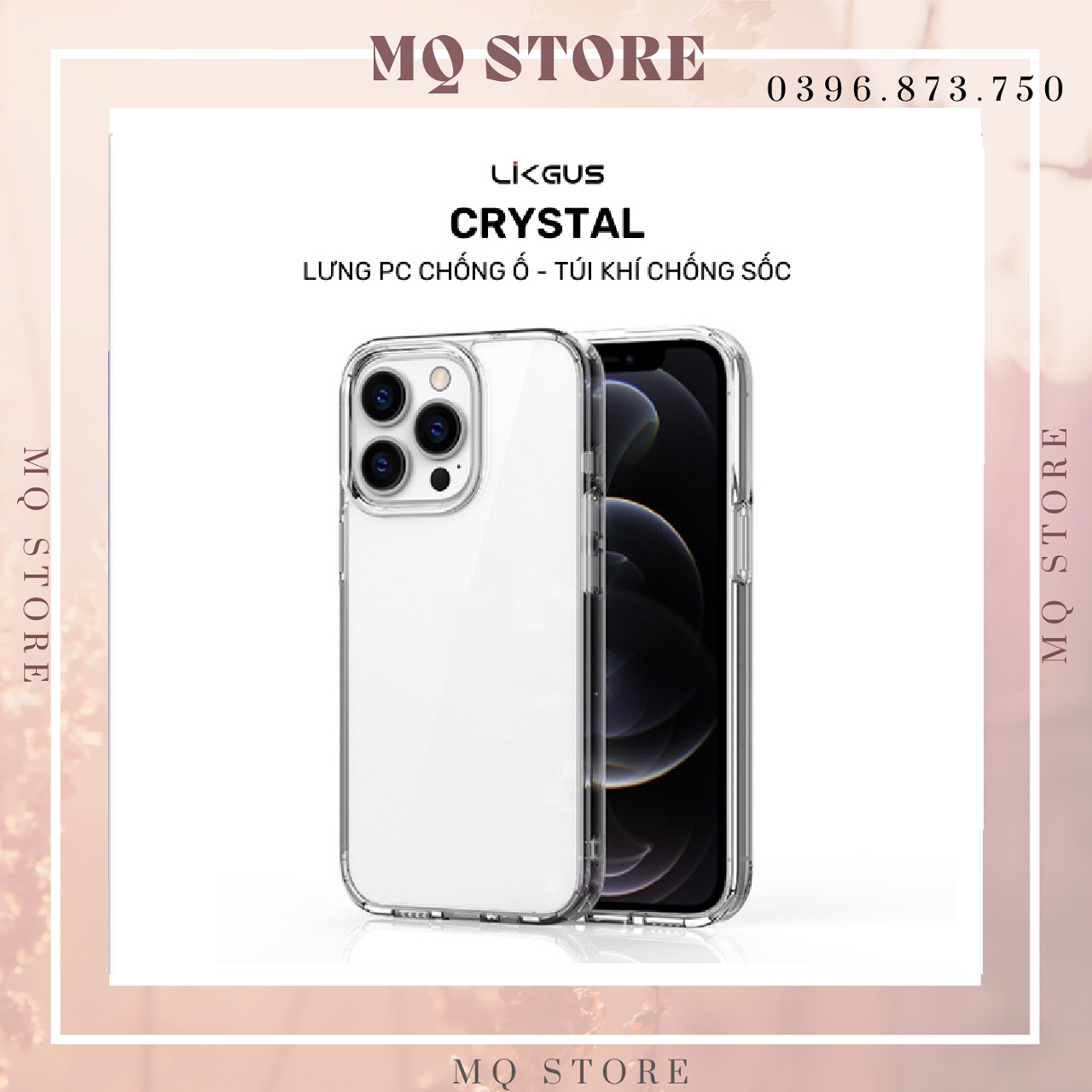 Ốp lưng Likgus Crystal iPhone  16 Pro Max 15 | 15 Pro | 15 Pro Max | 14 Pro Max /13 /12 /11 Pro Max 