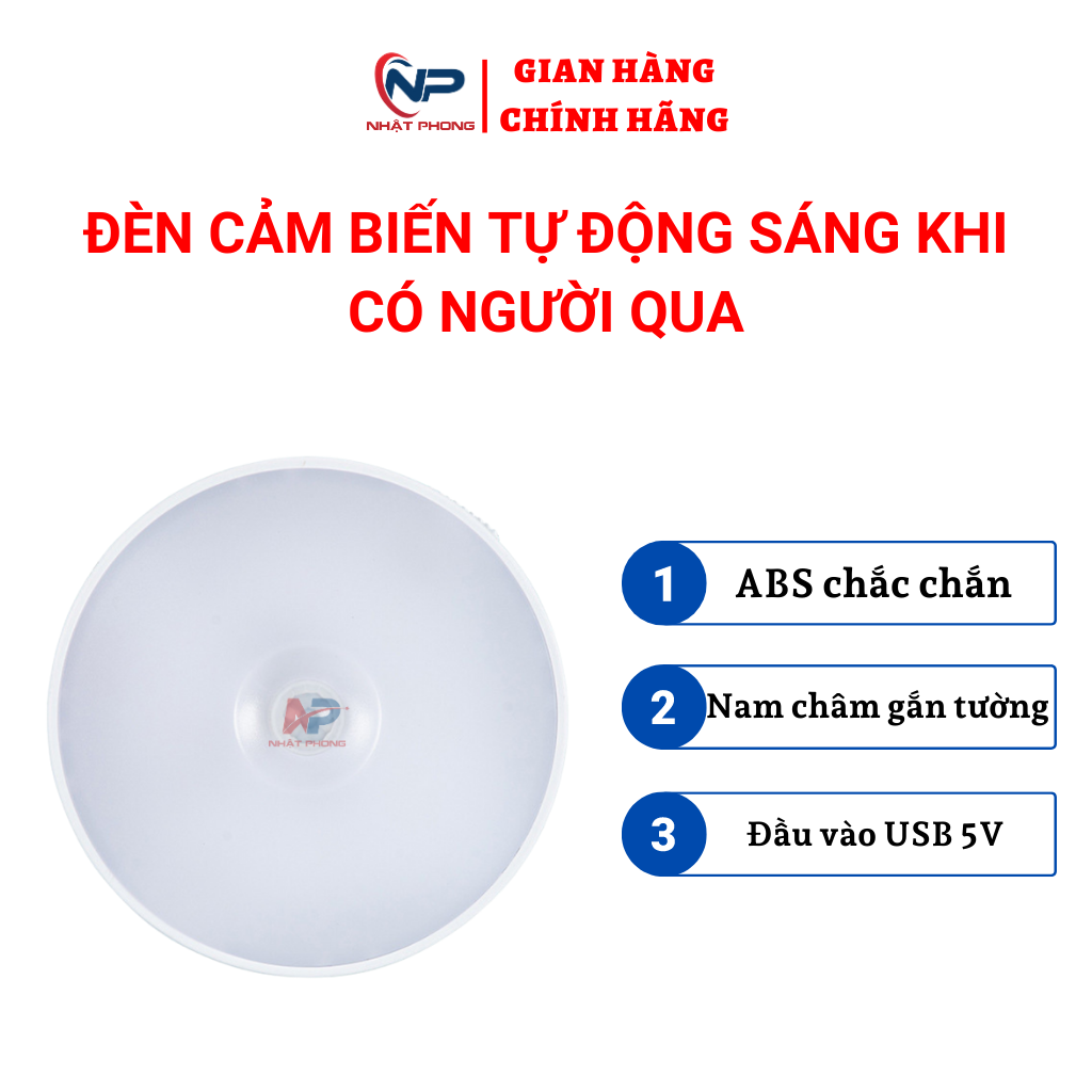 Đèn led cảm ứng đèn cảm biến chuyển động dán tường có nam châm hút mạnh có sạc USB tiện lợi sạc 1 lần dùng cả tháng