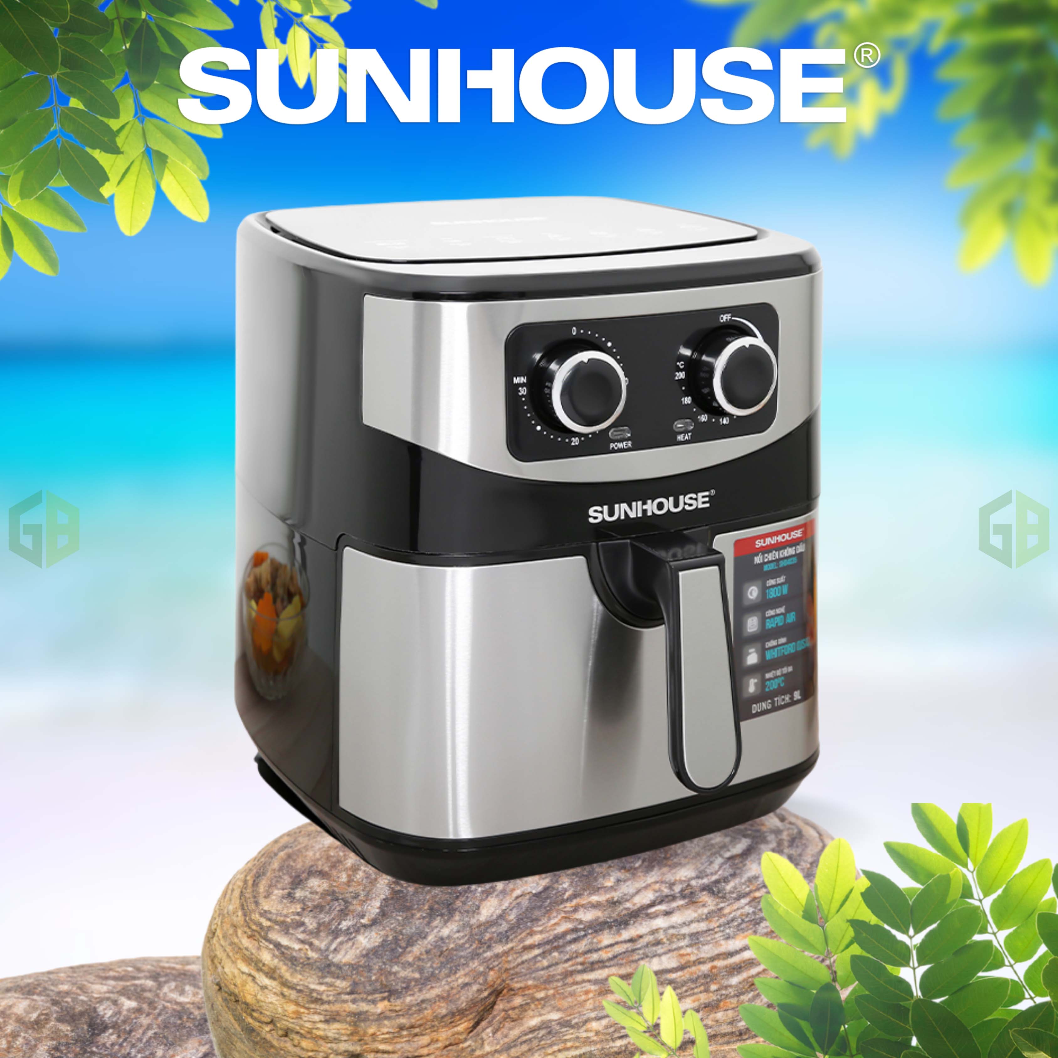 Nồi chiên không dầu 9L SUNHOUSE SHD4035 - Bảo hành chính hãng 12 tháng