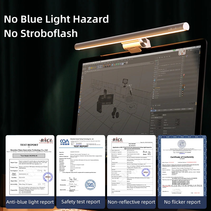 Đèn bàn LED đèn làm việc đèn treo màn hình máy tính đèn đọc sách bảo vệ mắt Baseus Screen Hanging Light (Fighting) PRO I-Wok Series DGIWK-P01