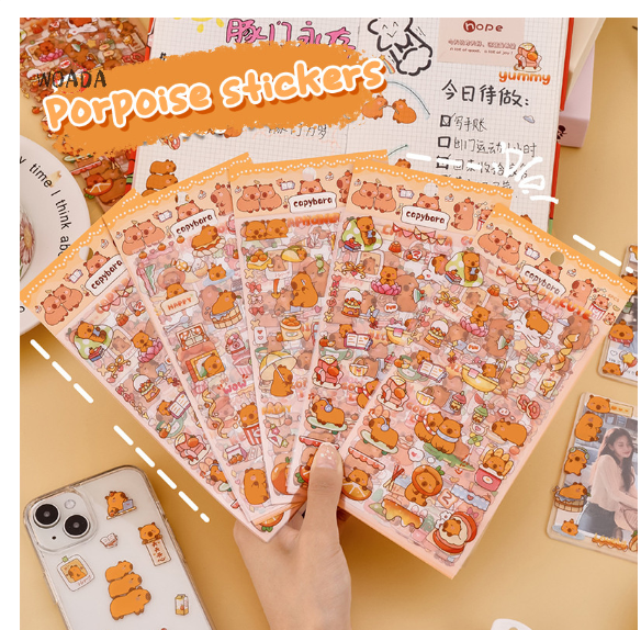 Bộ 6 Tấm Sticker Capy bara trong suốt