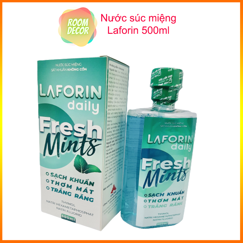 Nước súc miệng Laforin Daily không cồn 500ml nước súc miệng sát khuẩn Laforin nước súc miệng trị hôi